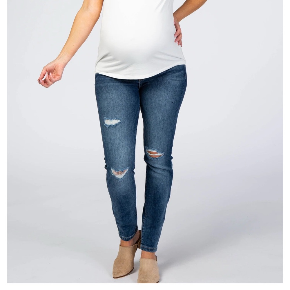 Pinkblush High Rise Distressed Blue Jeans